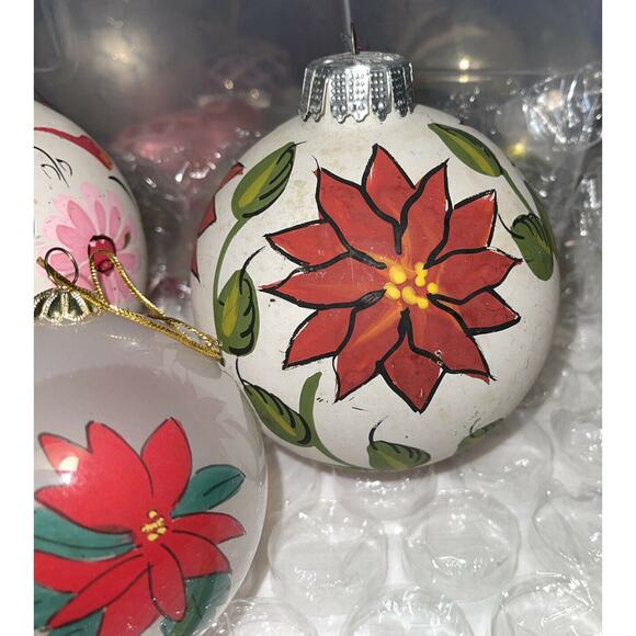 Vintage Hand Painted Mixed Lot Glass Christmas Ornaments 3F46 - Picture 3 of 9